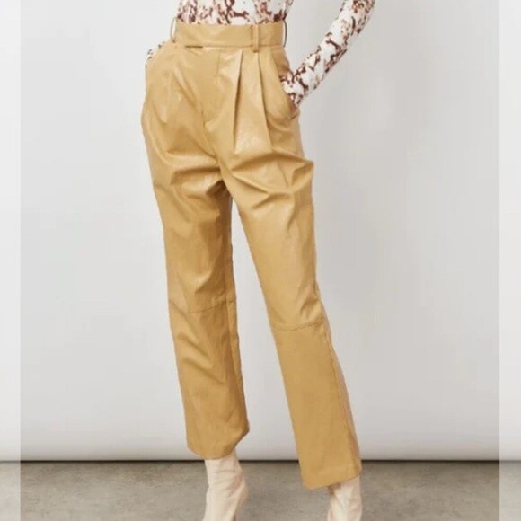RAILS JO VEGAN LEATHER PANTS IN CAFE WOMEN'S SIZE 4 - Picture 1 of 7